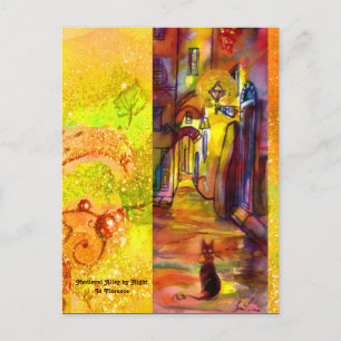 CARTE POSTALE RUELLE MÉDIÉVALE DE FLORENCE LA NUIT