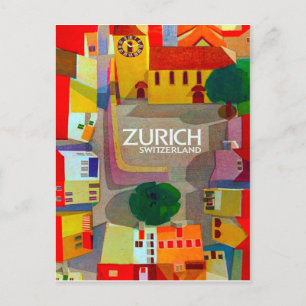 Carte Postale Rues de la ville de Zurich, Suisse. Vue aérienne