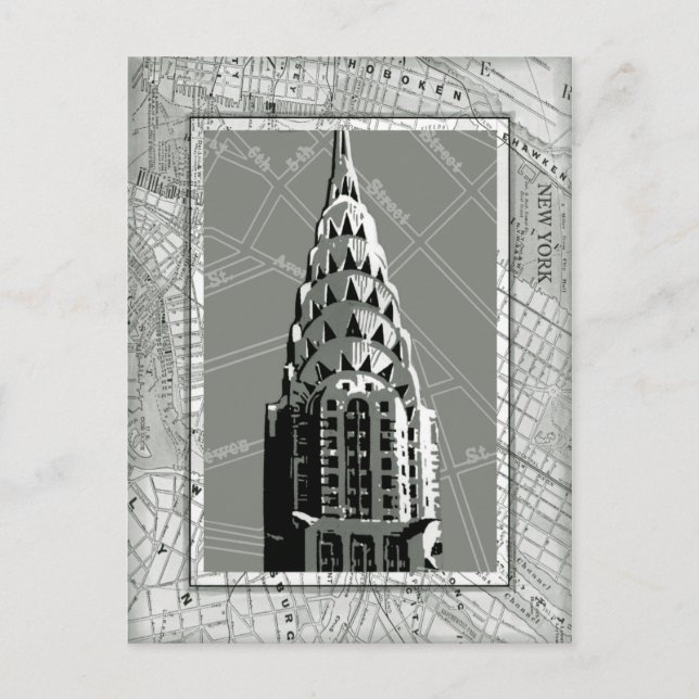 Carte Postale Rues de New York avec Empire State Building (Devant)