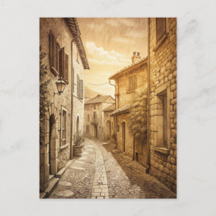 Carte Postale Rues rustiques en pavés de pierre Village européen
