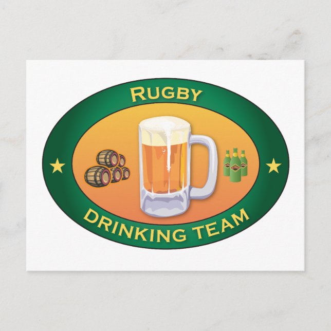 Carte Postale Rugby Drinking Team (Devant)