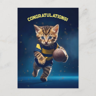 Carte Postale Rugby Kitten