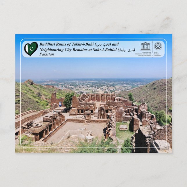 Carte Postale Ruines bouddhiques de Takht-i-Bahi et vestiges de  (Devant)