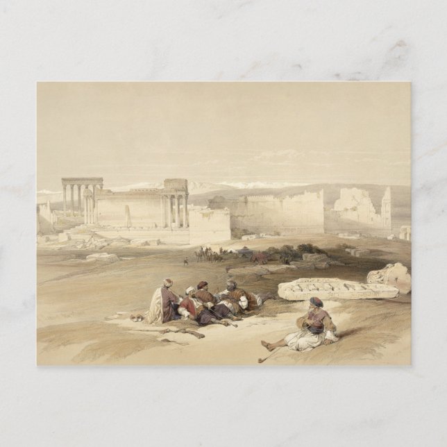 Carte Postale Ruines de Baalbec, 5 mai 1839, plaque 77 de Volu (Devant)