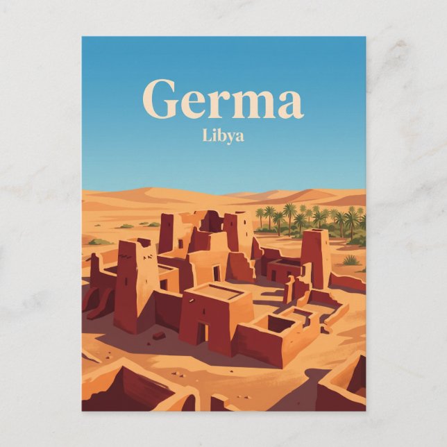 Carte Postale Ruines de la capitale des Garamantes Libye (Devant)
