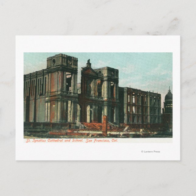 Carte Postale Ruines de la cathédrale et de l'école St Ignace (Devant)