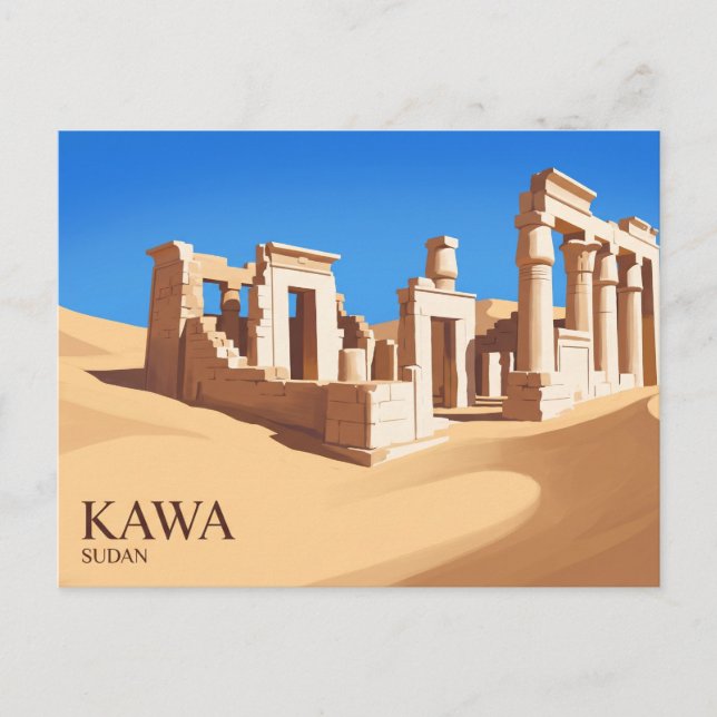 Carte Postale Ruines du temple de Kawa Soudan (Devant)