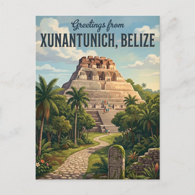 Carte Postale Ruines mayas de Xunantunich au Belize (Devant)