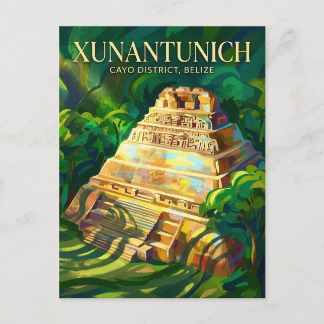 Carte Postale Ruines mayas de Xunantunich au Belize (Devant)