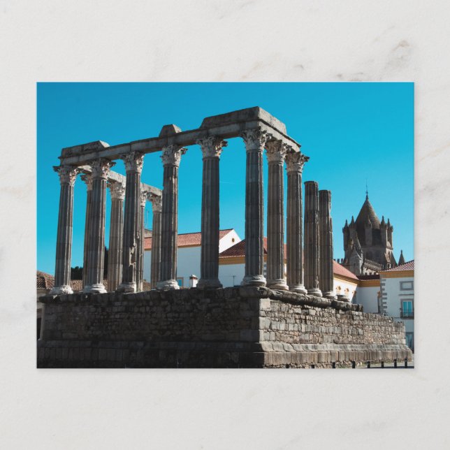 Carte Postale Ruines romaines en Evora Portuguais (Devant)