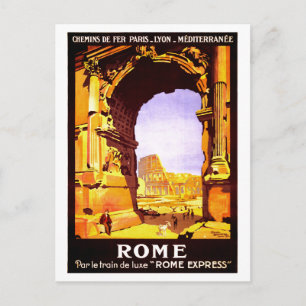 Carte Postale Ruines vintages de Rome Italie Affiche de voyage