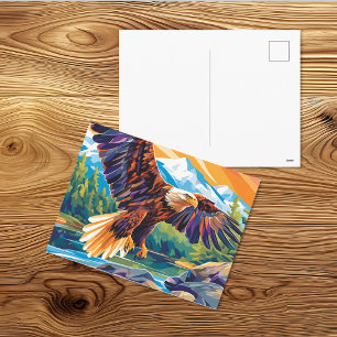Carte Postale Ruisseau de montagne de la faune de l'aigle chauve