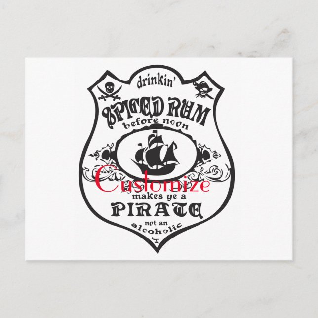 Carte Postale Rum épicé Pirate Boisson Thunder_Cove (Devant)