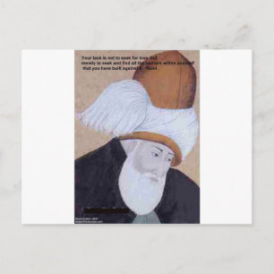 Carte Postale Rumi Citation "Obstacles De L'Amour" sur T-shirts
