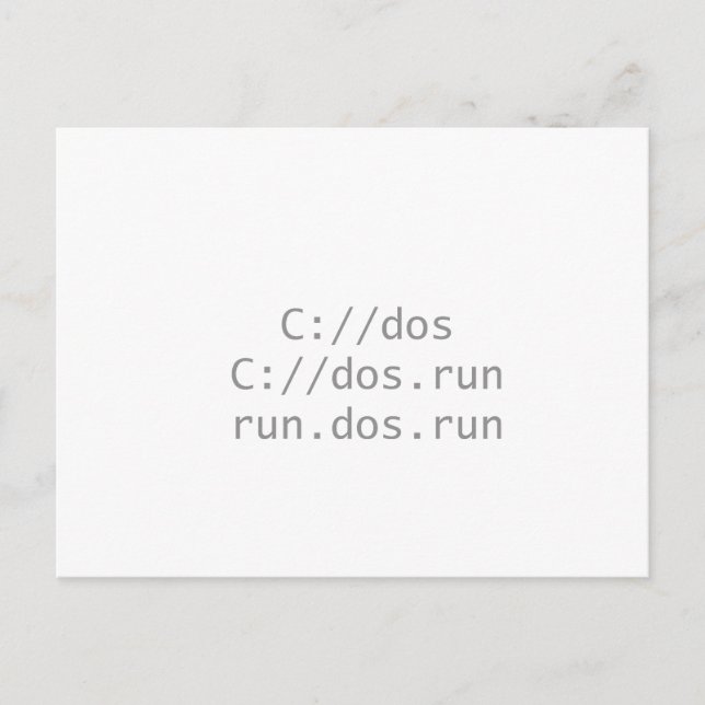 Carte Postale Run DOS, drôle geeky (Devant)