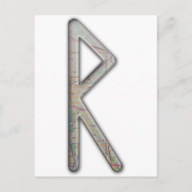 Carte Postale Rune Rad Elder Futhark (Devant)