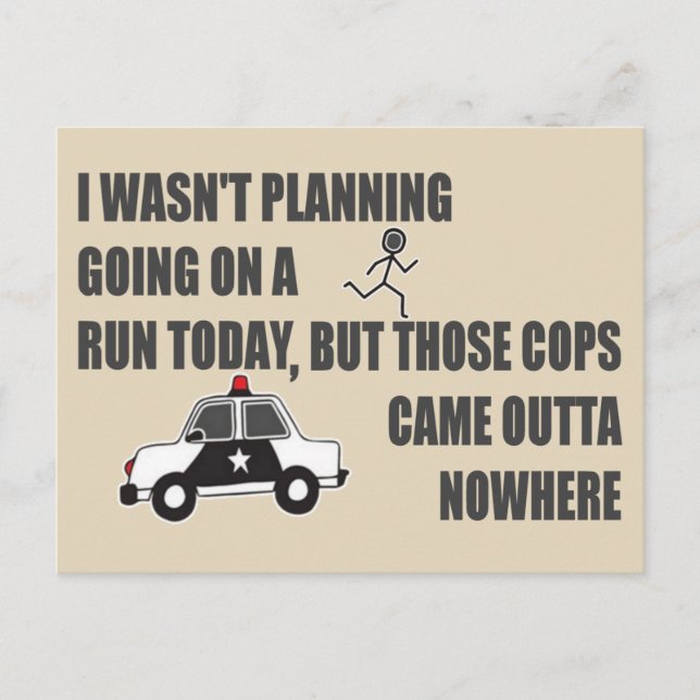 Carte Postale Running From The Cops (Devant)