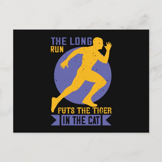 Carte Postale Running - Long run met le tigre dans le chat (Devant)