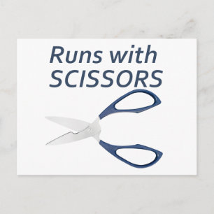Carte Postale Runs avec scissors