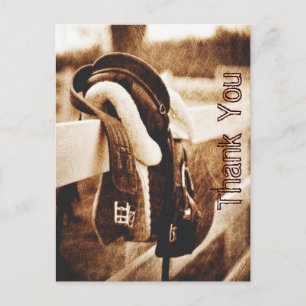 Carte Postale Russe western cowboy mariage merci