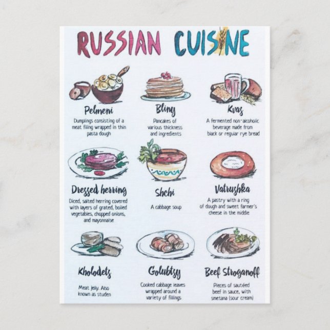 Carte Postale Russian cuisine (Devant)