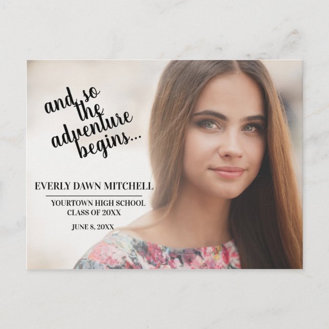 Carte Postale Rust (couleur personnalisable) Graduation Party Ph (Devant)