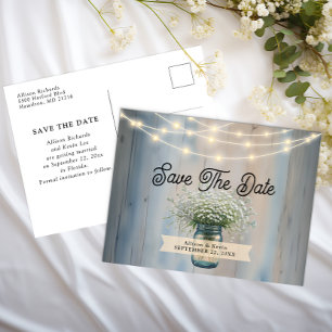 Carte Postale Rustic Baby’s Breath & String Lights Enregistrer l
