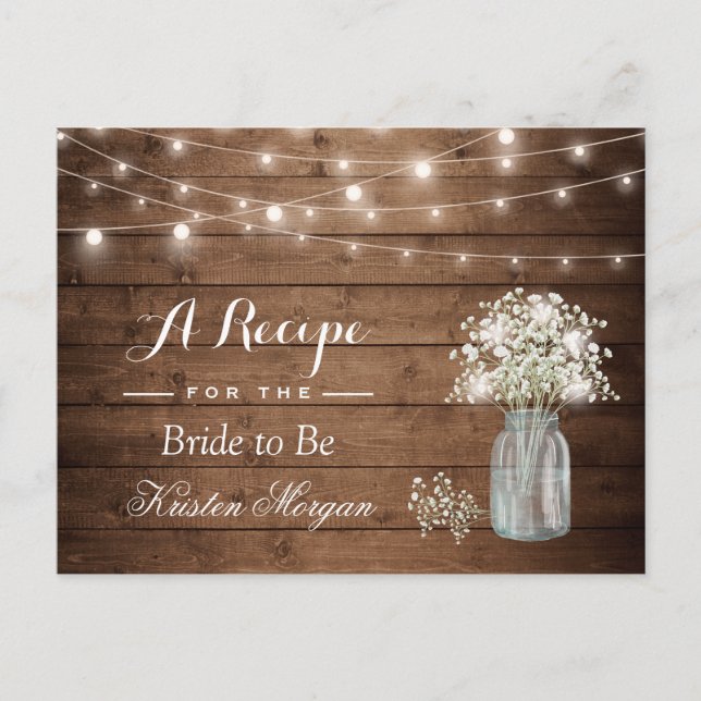 Carte Postale Rustic Baby's Breath String éclaire la recette nup (Devant)