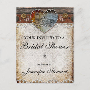 Carte postale Rustic Barn Country Fête des mariées