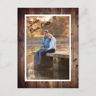 Carte Postale Rustic Barn Photo Bois Enregistrer notre Mariage D