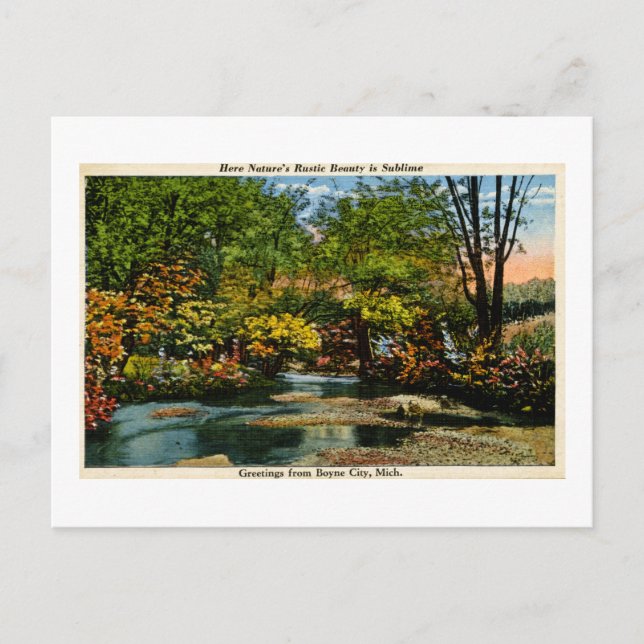 Carte Postale Rustic Beauty est Sublime Salutations Boyne City,  (Devant)