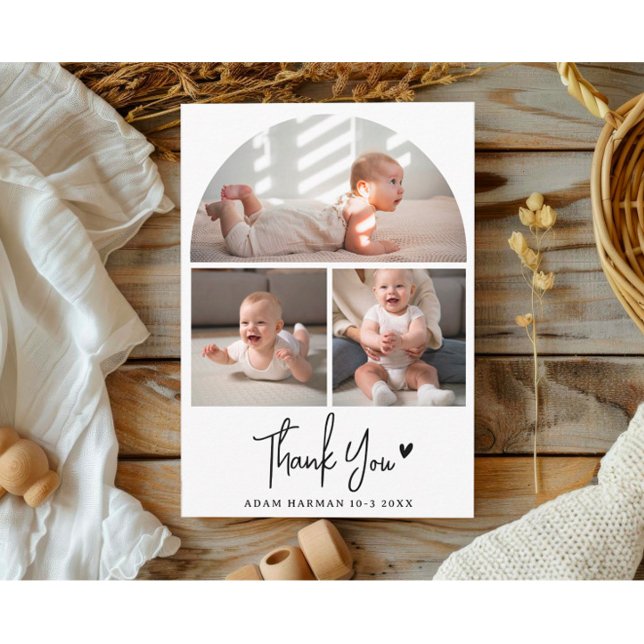 Carte Postale Rustic Chic Baby shower Merci photo (' S)