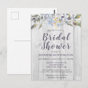 Carte Postale Rustic Country Floral Barnwood Bridal Shower