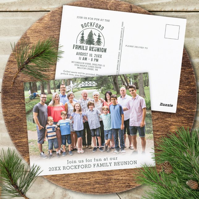 Carte Postale Rustic Family Reunion Forêt Arbres Photo (Créateur téléchargé)