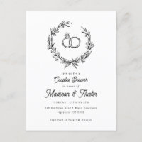 Rustic Farmhouse Couples nuptiale douche Invitatio