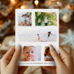 Carte Postale Rustic Gold Foil Famille de Noël Collage photo<br><div class="desc">Cette simple et élégante fausse photo de famille en feuille d'or Joyeux Noël carte vous permet d'ajouter vos noms, un message à l'avant et à l'arrière dans une belle typographie, ainsi que de la place pour ajouter votre propre montage photo (avec espace pour cinq photos). Le verso de la carte...</div>