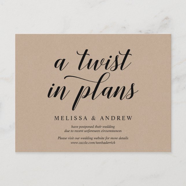 Carte Postale Rustic Kraft, Un rebondissement dans les plans, le (Devant)