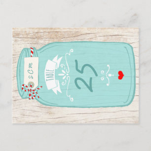 Carte Postale Rustic Mason Jar sur l'écorce Mariage illustré