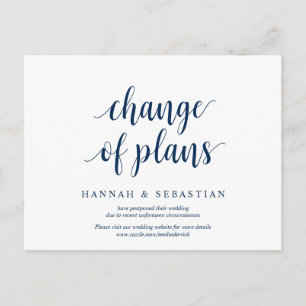 Carte Postale Rustic Navy Blue, changement de plan, repoussé