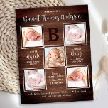 Carte Postale Rustic Personnalisé 5 Photo Nouveau Faire-part béb<br><div class="desc">Annoncez votre nouveau bébé à vos amis et à votre famille avec ces ardoises rustiques, des cartes de faire-part de naissance de collage photo modernes et uniques. Customisez avec 5 de vos photos, et personnalisez avec monogramme initial, nom, statistiques de naissance. Citation inspirante : "Un petit Miracle envoyé d'en haut,...</div>