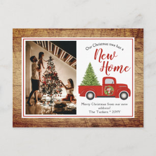 Carte Postale Rustic Red Christmas Truck Tree Nouvelle adresse M