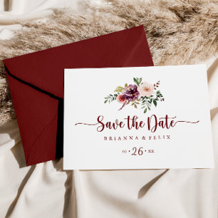 Carte Postale Rustic Summer Floral Horizontal Enregistrer la dat