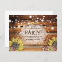 Carte postale Rustic Surprise Sunflower 40e annive