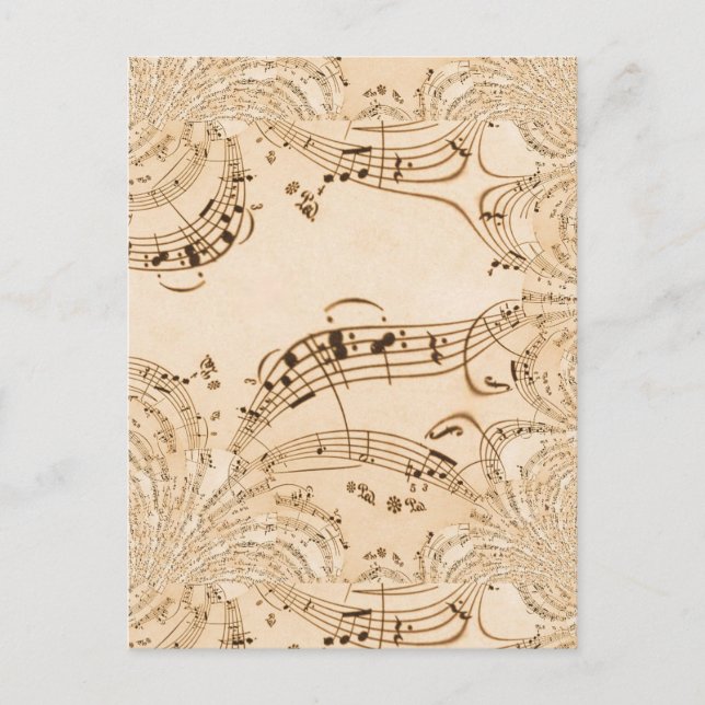 Carte Postale Rustique Antique Musical Notes (Devant)