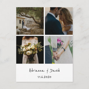 Carte Postale Rustique Bohème Mariage Merci photo Collage