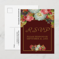 Rustique Bourgogne Vintage Automne Mariage floral