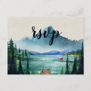 Carte postale rustique de Lakeside RSVP avec le