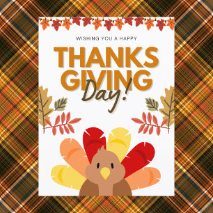 Carte Postale Rustique Feuilles d'automne Bon thanksgiving