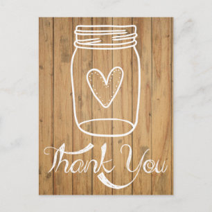 Carte Postale Rustique Mason Jar Bois Brown