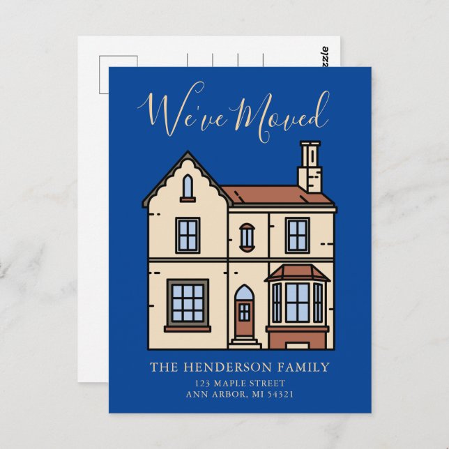 Carte Postale Rustique moderne Nous avons déménagé Faire-part mo (Devant / Derrière)